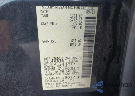 2013 Nissan Sentra Sv из США, поврежденный, VIN 1N4AB7AP4DN903236